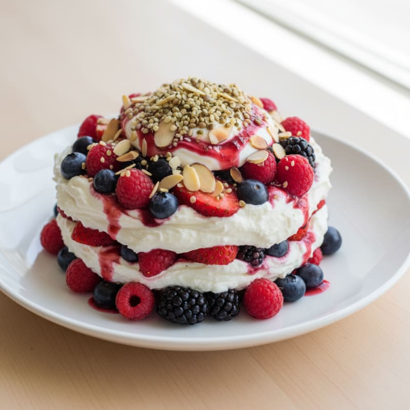 Greek Yogurt Protein Parfait with Mixed Berries