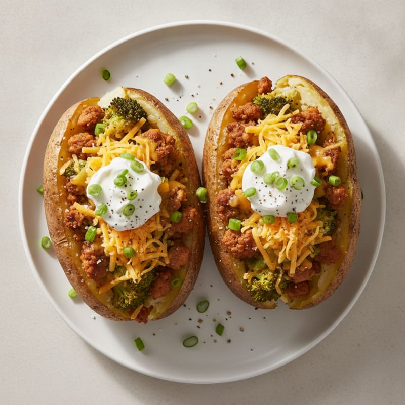 Loaded Baked Potatoes with Savory Toppings