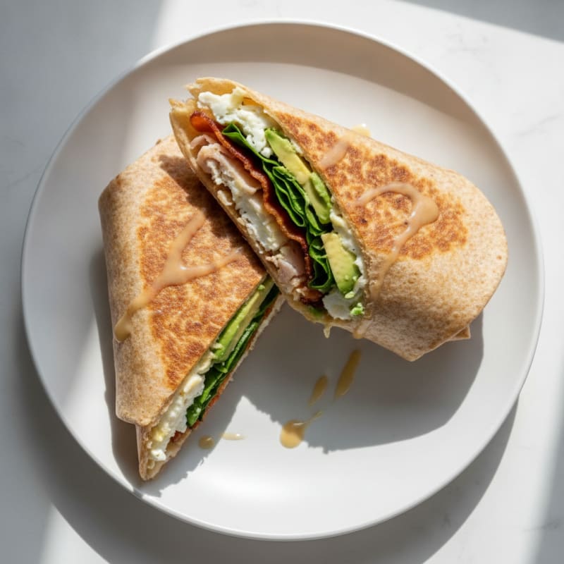 Crispy Turkey Bacon and Egg White Breakfast Wrap