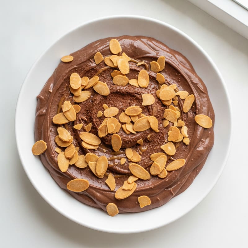 Silky Chocolate Protein Pudding with Toasted Almonds