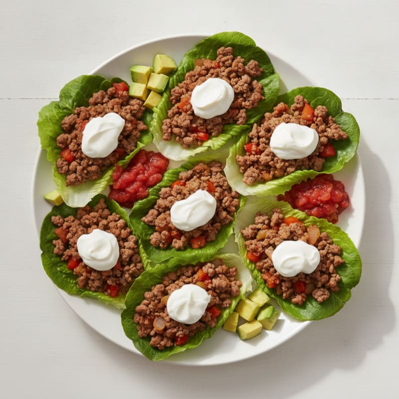 Lean Beef Mince Taco Lettuce Wraps
