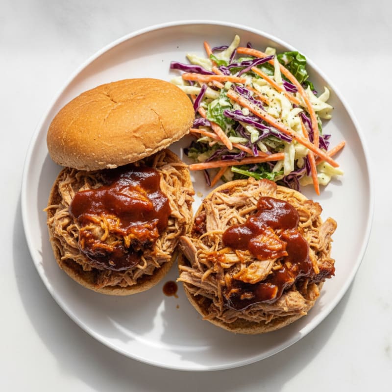 BBQ Pulled Pork Sandwiches with Coleslaw