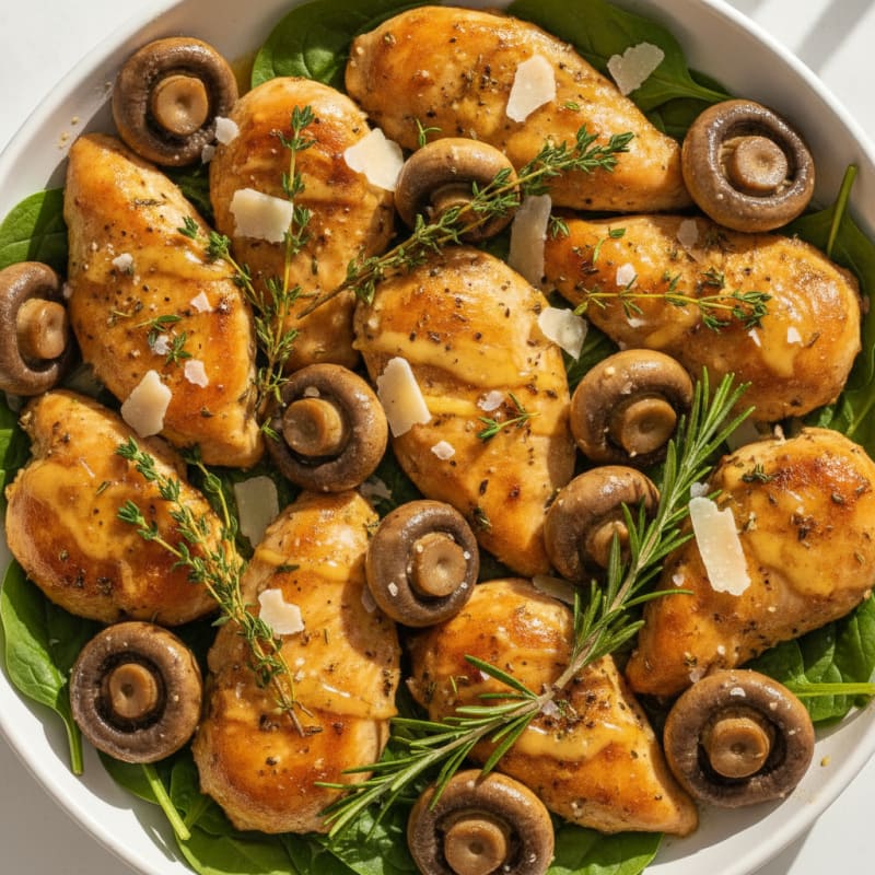 Garlic Butter Roasted Mushrooms with Herbs