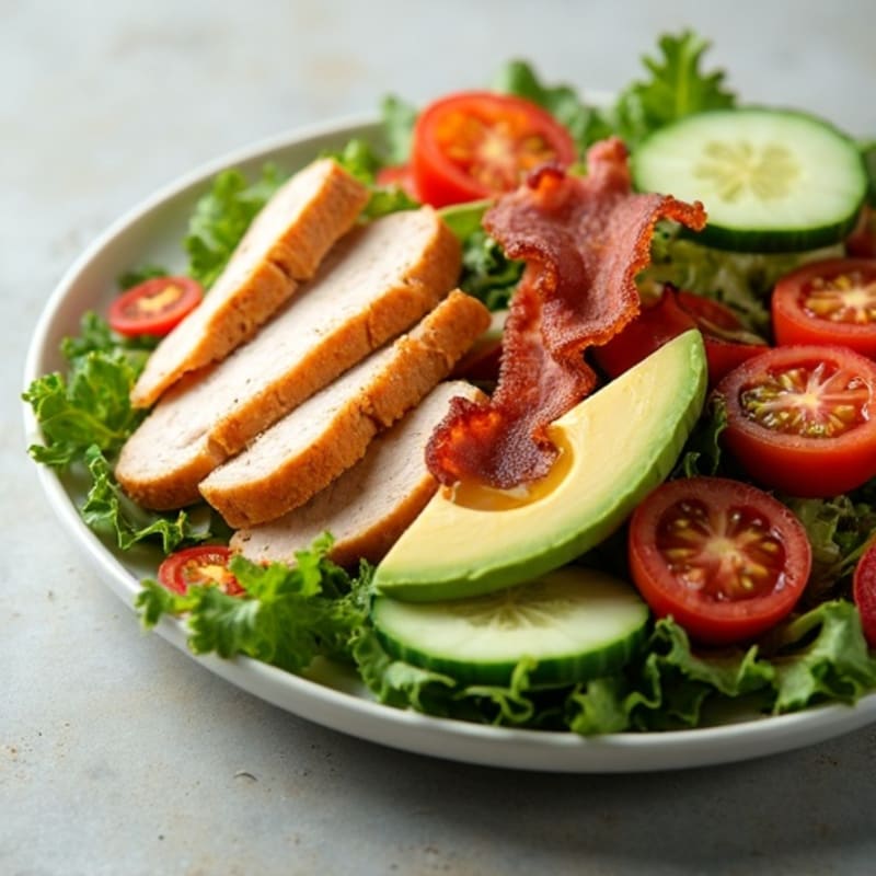Turkey Club Salad with Crispy Bacon and Fresh Greens