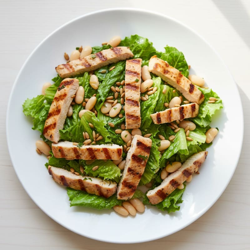 Grilled Turkey and White Bean Salad with Crunchy Greens