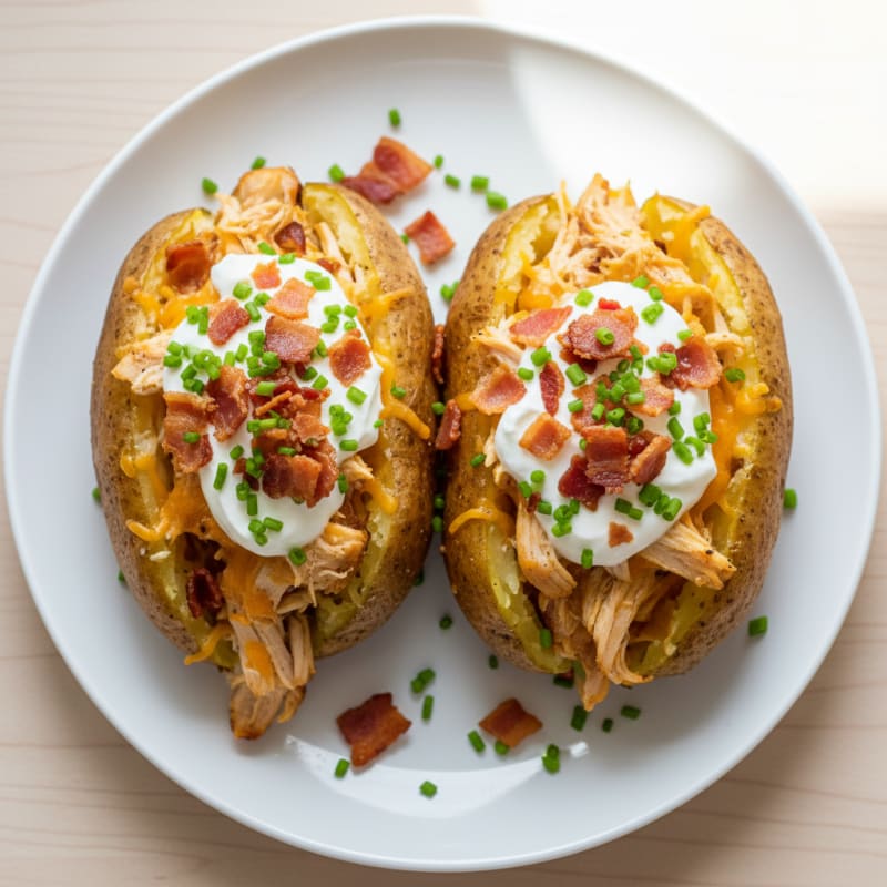 Loaded Baked Potatoes with Crispy Bacon