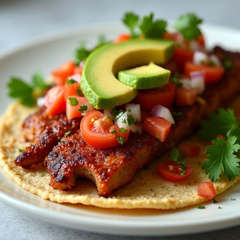 Crispy Slow-Cooked Pork Carnitas with Fresh Pico de Gallo and Creamy Avocado