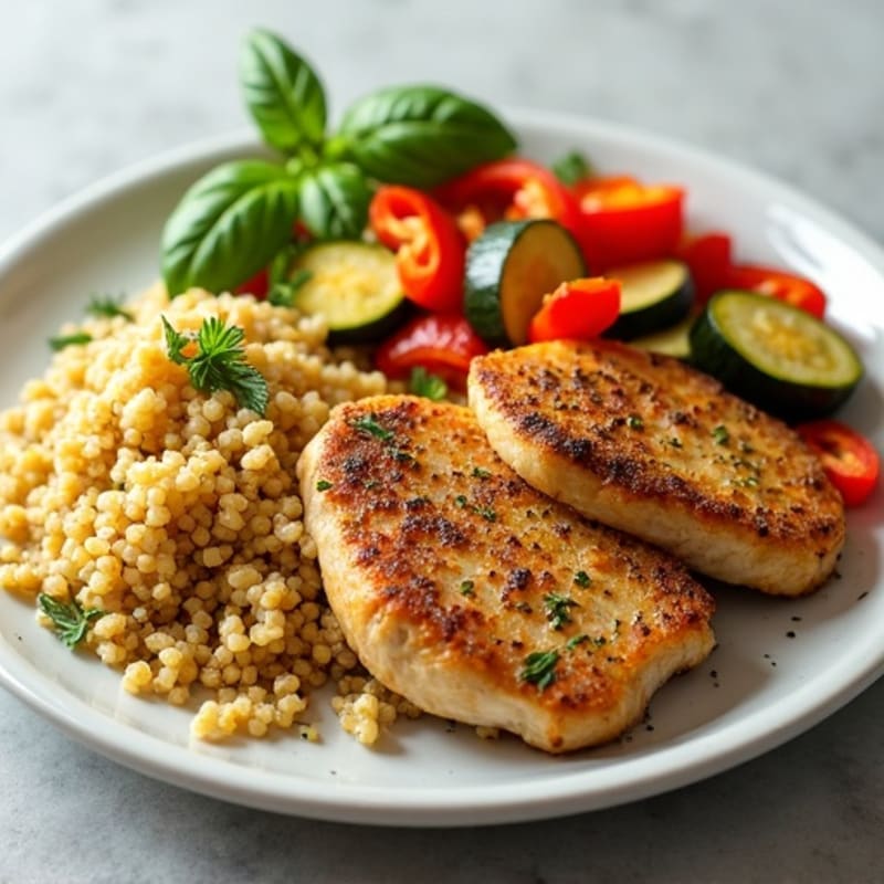 Herb-Crusted Turkey Cutlets with Roasted Vegetables