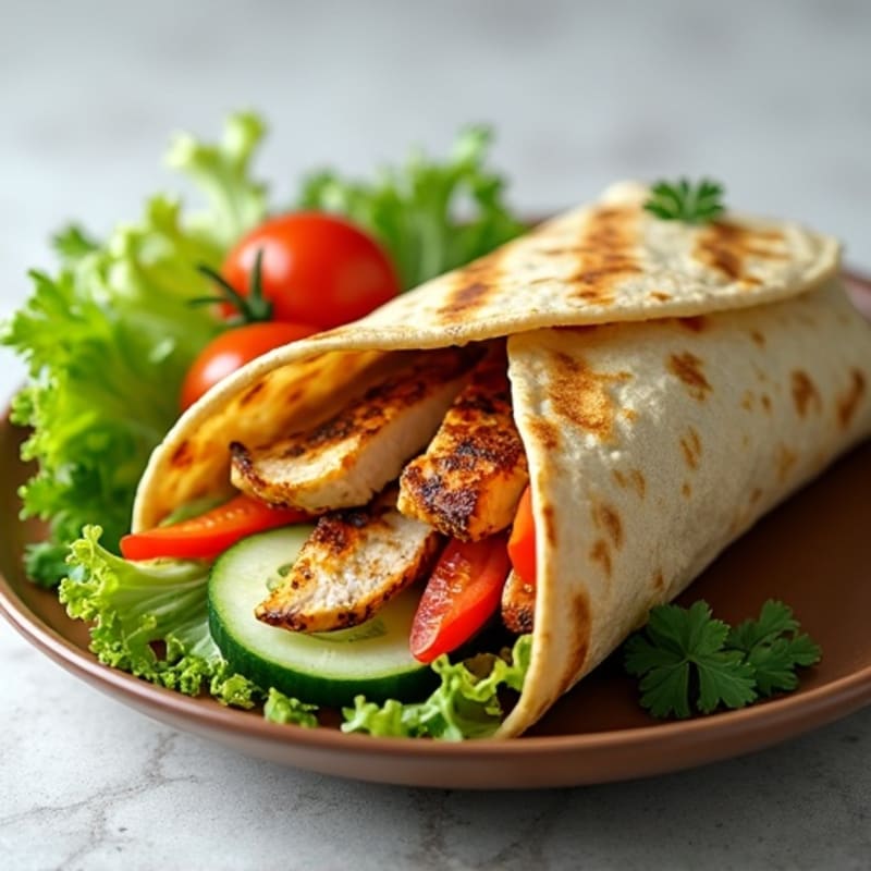 Grilled Herb-Citrus Chicken Wrap with Fresh Vegetables