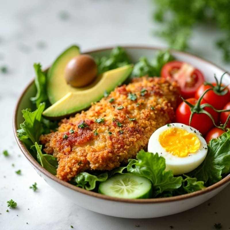 Crispy Chicken Cobb Salad with Fresh Herbs
