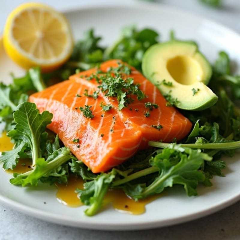 Smoked Salmon with Fresh Greens and Creamy Avocado