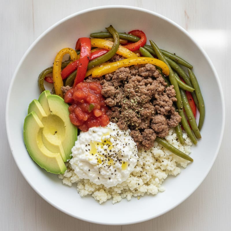 Mediterranean Beef and Bell Pepper Bowl