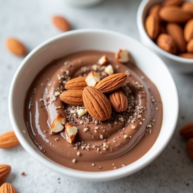 Silky Chocolate Protein Pudding with Almond Crunch
