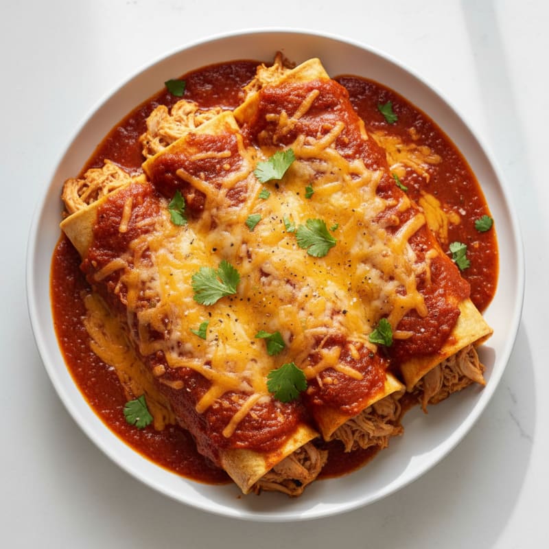 Chicken Enchiladas with Red Chili Sauce