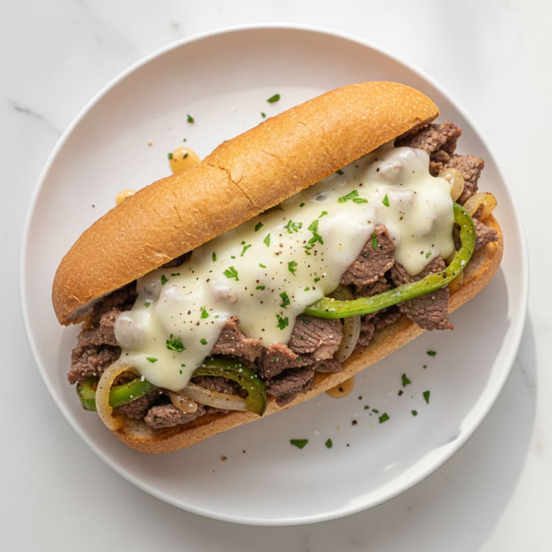 Classic Philly Cheesesteak Sandwich