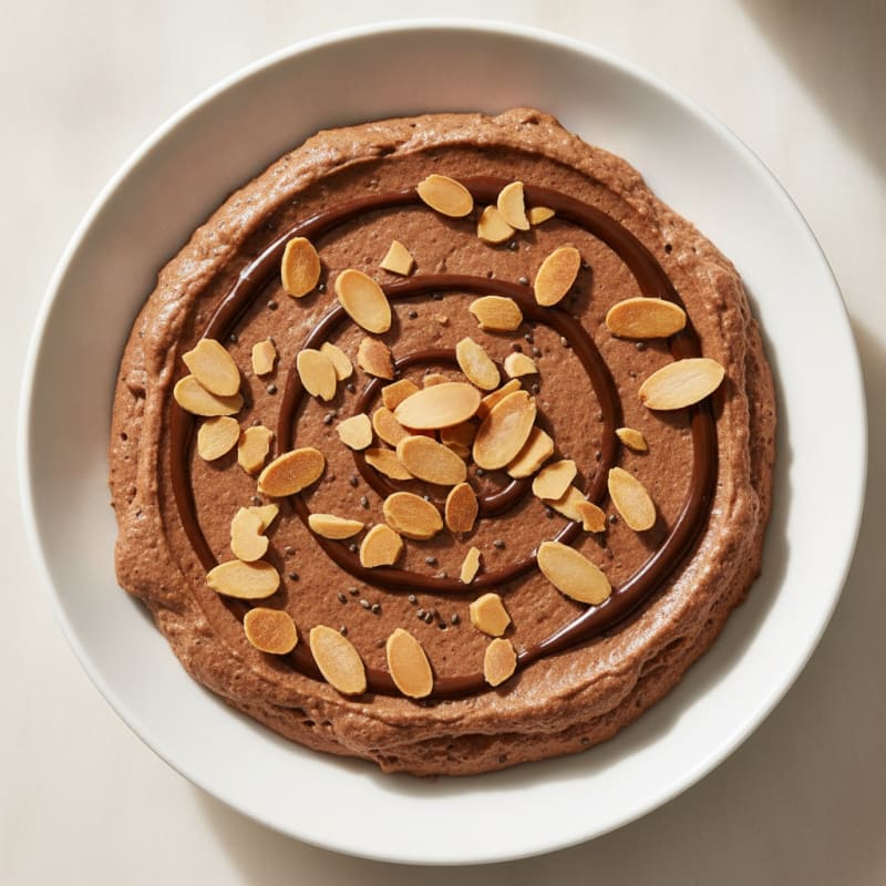 Silky Chocolate Protein Pudding with Toasted Almonds
