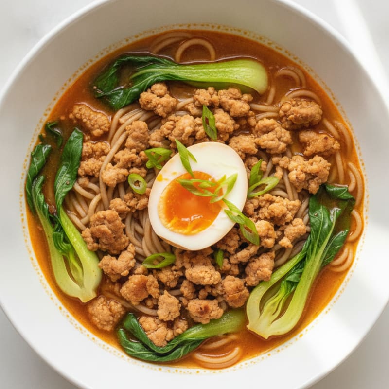 Sriracha Pork Ramen with Jammy Egg