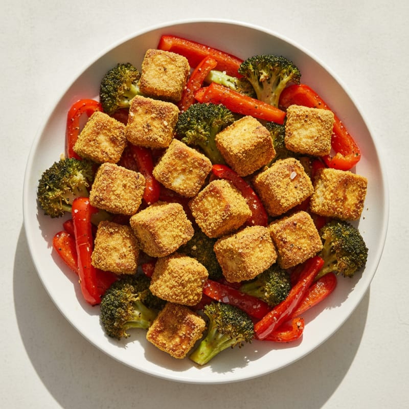 Pan-Seared Tofu with Roasted Vegetables