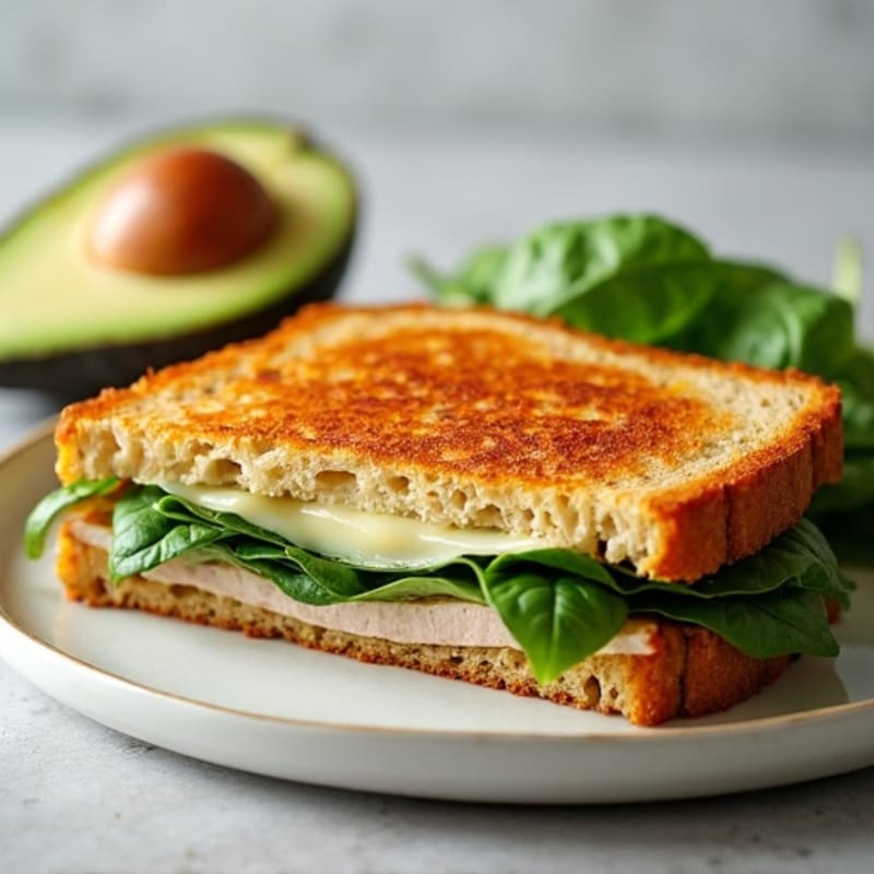Crispy Whole Grain Hearty Turkey and Spinach Melt