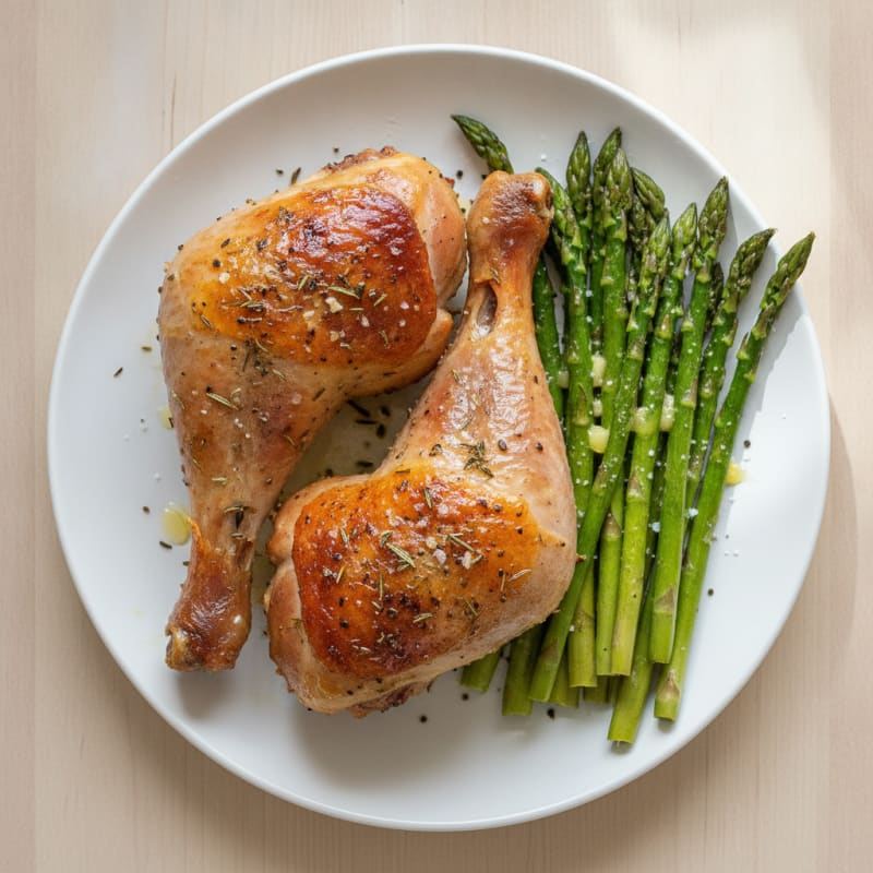 Herb-Baked Turkey Legs with Roasted Asparagus