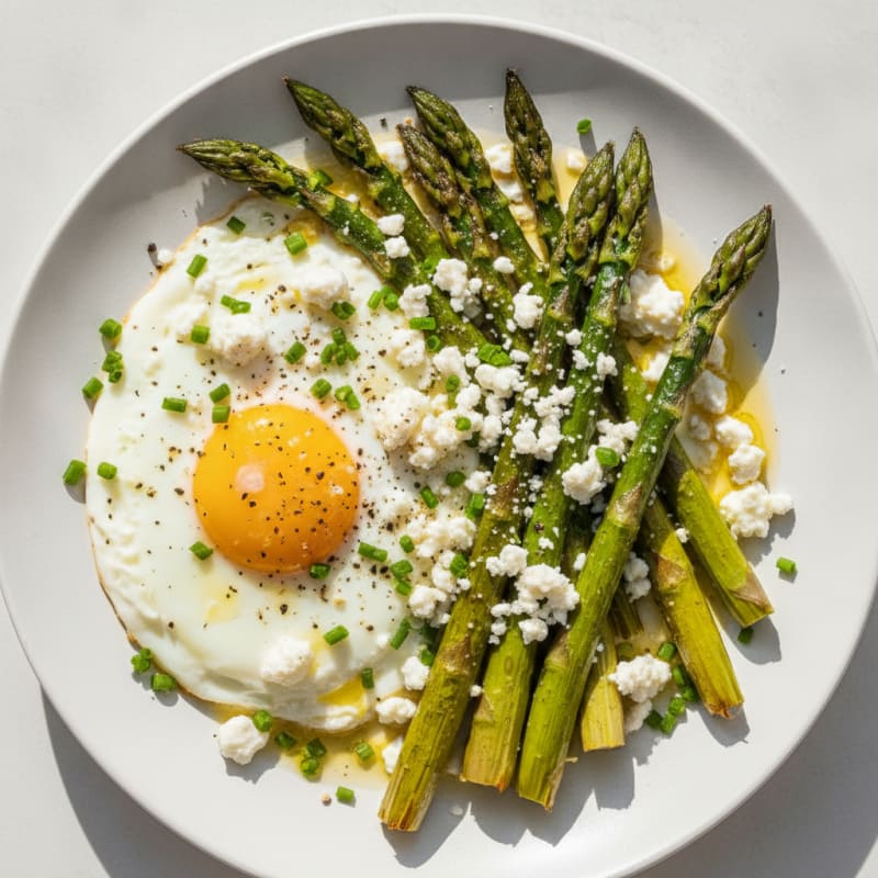 Baked Eggs with Roasted Asparagus