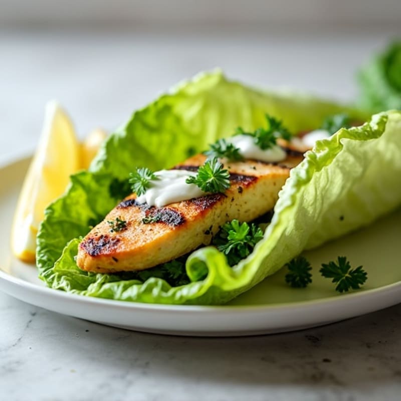 Herb-Garlic Grilled Chicken Lettuce Wrap