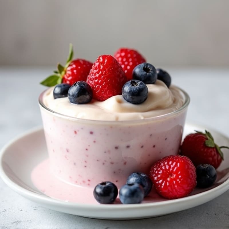 Greek Yogurt Protein Mousse with Mixed Berries