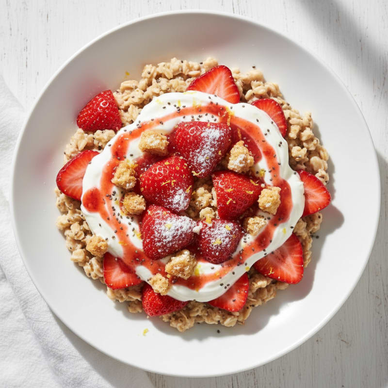 Creamy Strawberry Shortcake Overnight Oats