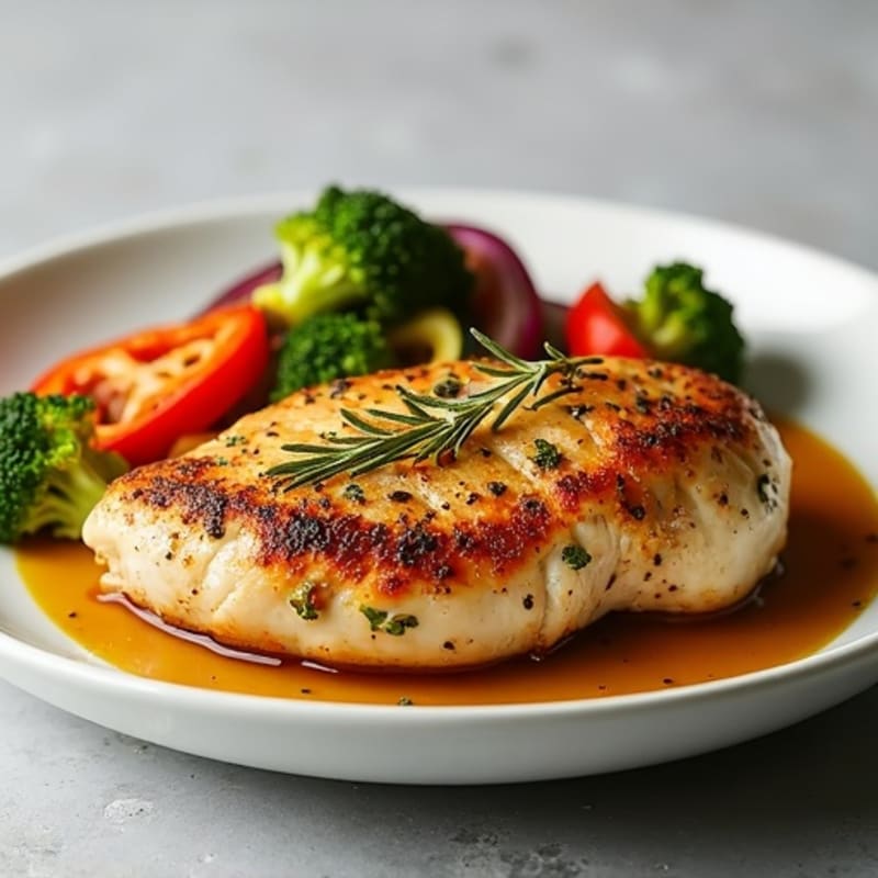 Herb-Crusted Pan Seared Chicken with Roasted Vegetables