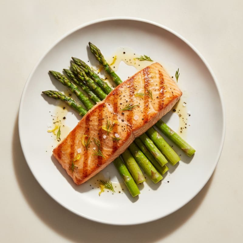 Lemon Herb Grilled Salmon with Asparagus