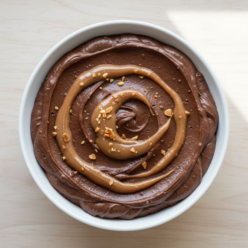 Silky Chocolate Protein Pudding with Almond Butter Swirl