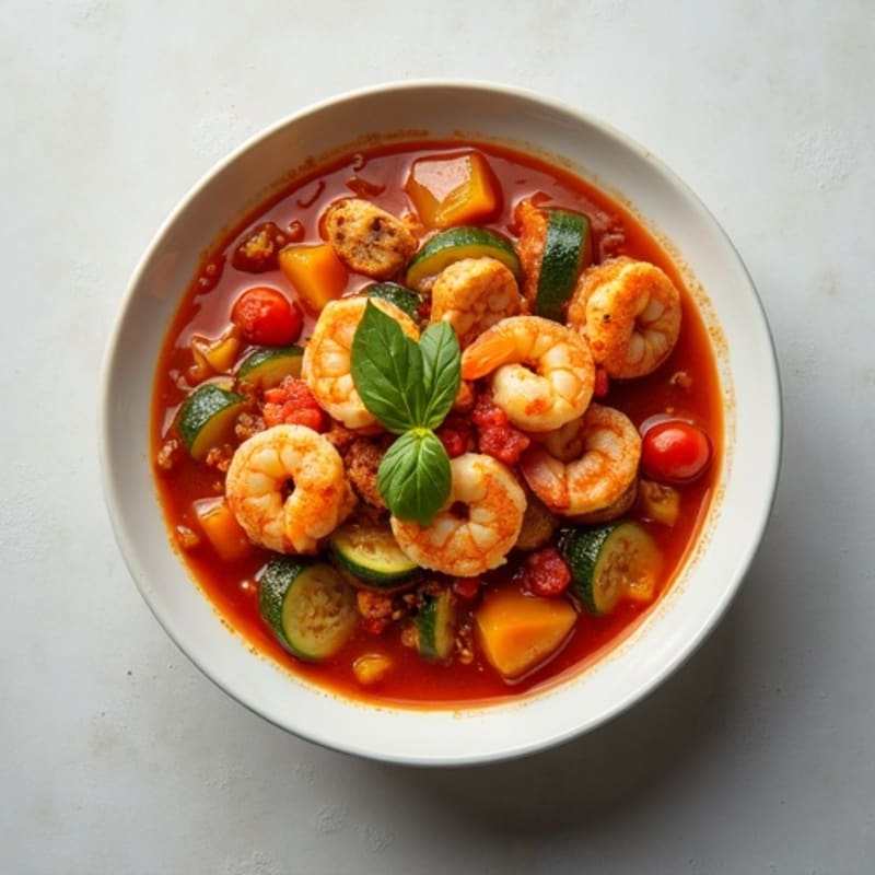 Spicy Chicken and Shrimp Stew with Hearty Vegetables