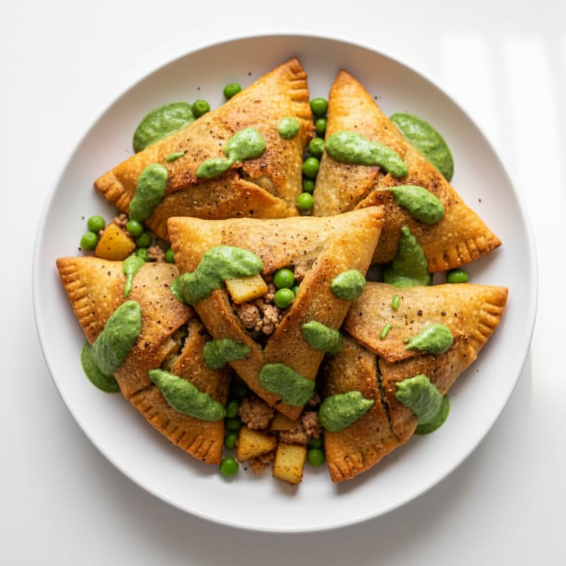 Crispy Spiced Potato Samosas with Zesty Chutney