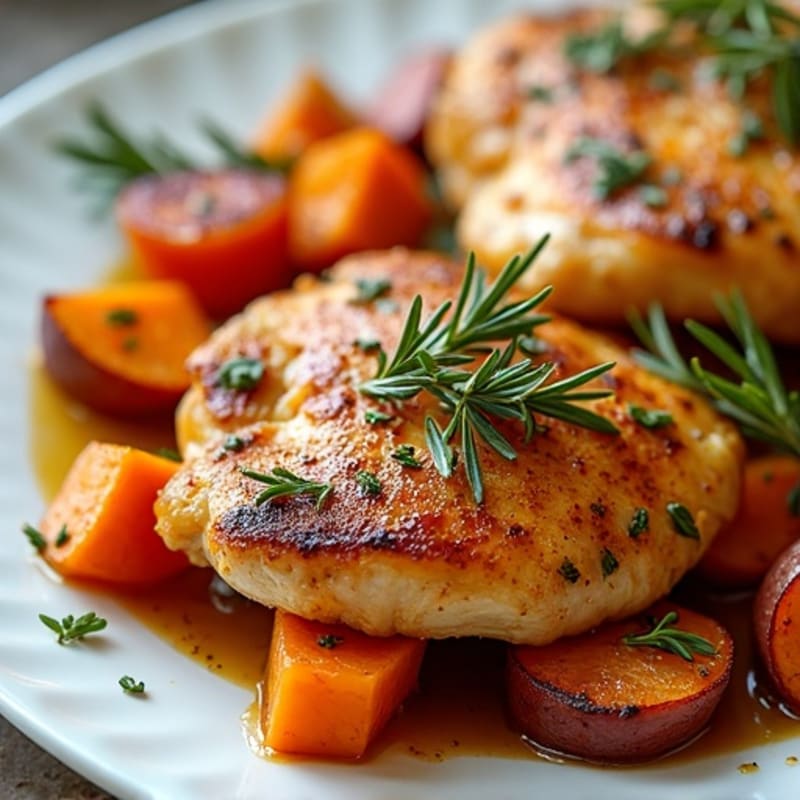 Sheet Pan Herb-Roasted Chicken with Sweet Potatoes