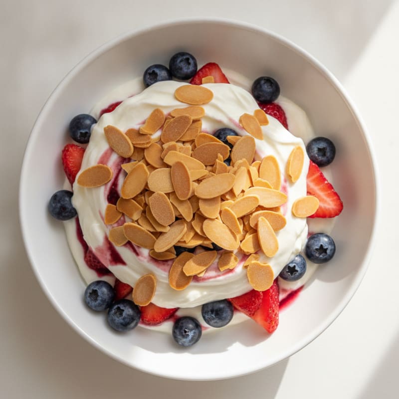 Greek Yogurt Protein Parfait with Berries and Almonds