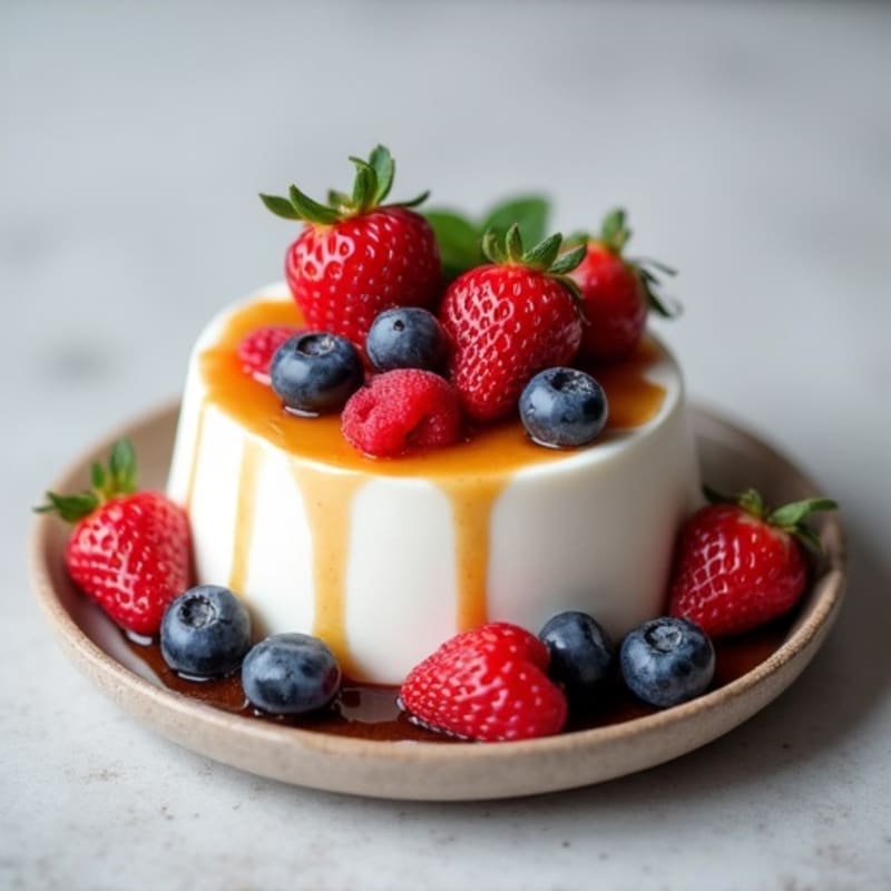 Greek Yogurt Protein Mousse with Mixed Berries