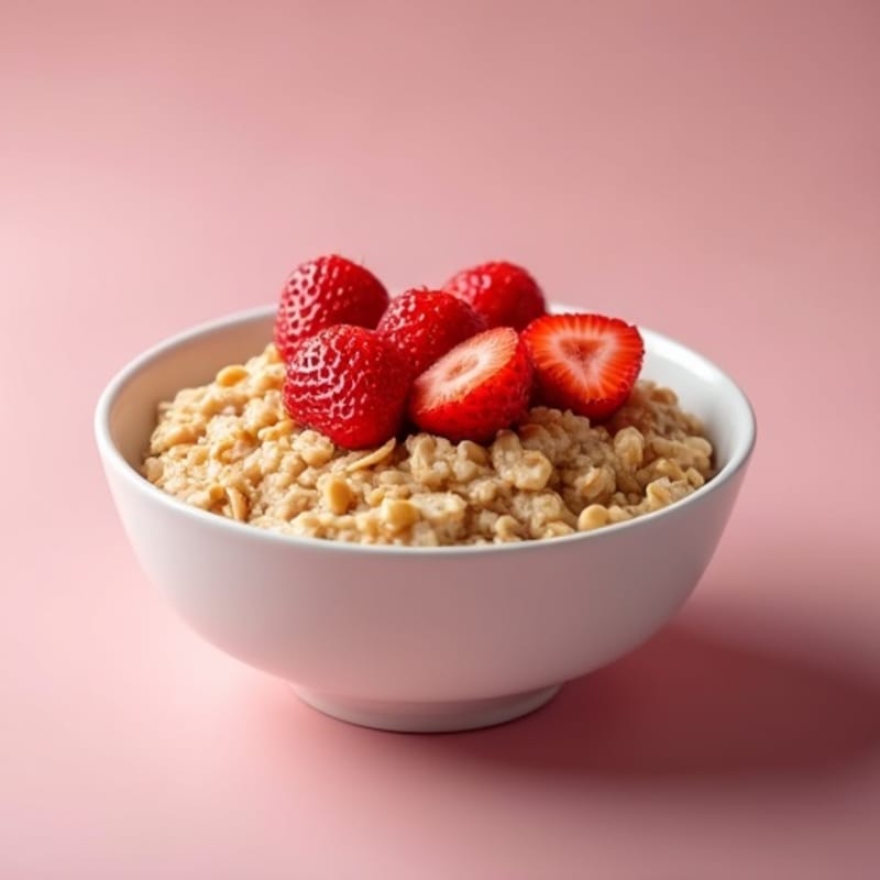 Creamy Peanut Butter Strawberry Protein Oats