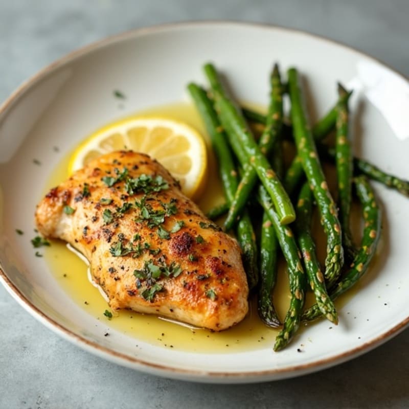 Lemon Herb Chicken with Crispy Asparagus