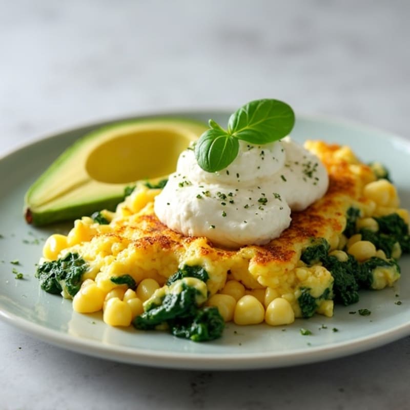 Egg White Scramble with Spinach and Cottage Cheese