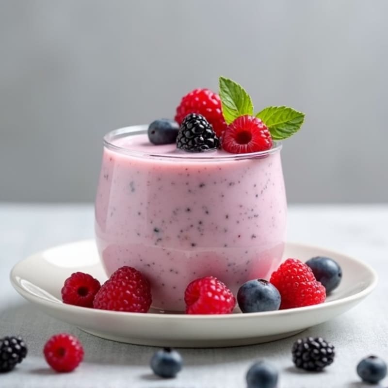 Silky Greek Yogurt Protein Mousse with Mixed Berries