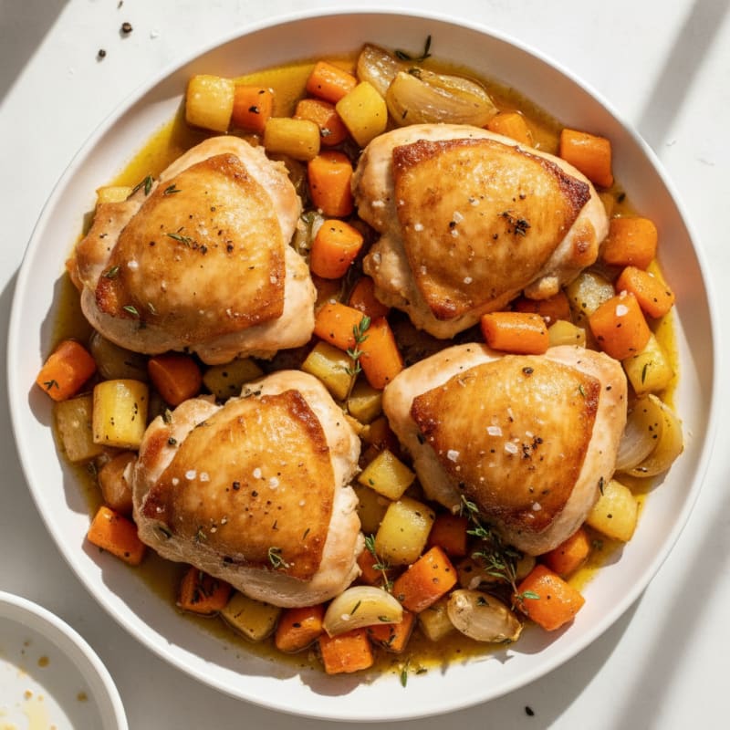 Braised Chicken Thighs with Root Vegetables