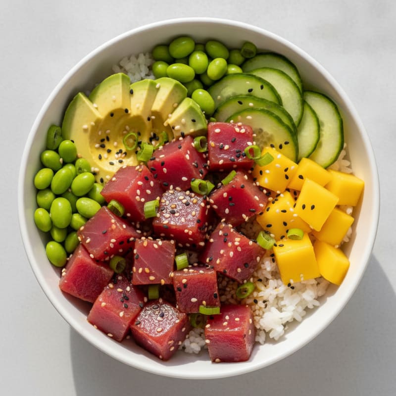 Ahi Tuna Poke Bowl with Tropical Salsa