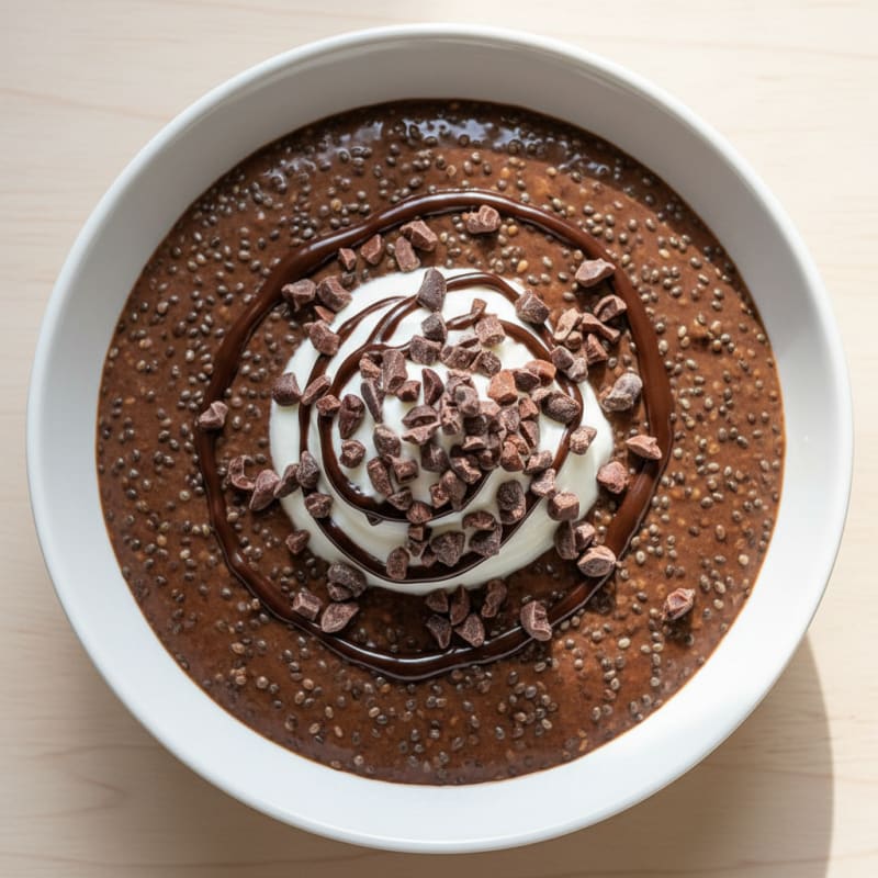 Silky Chocolate Protein Pudding with Chia Seeds