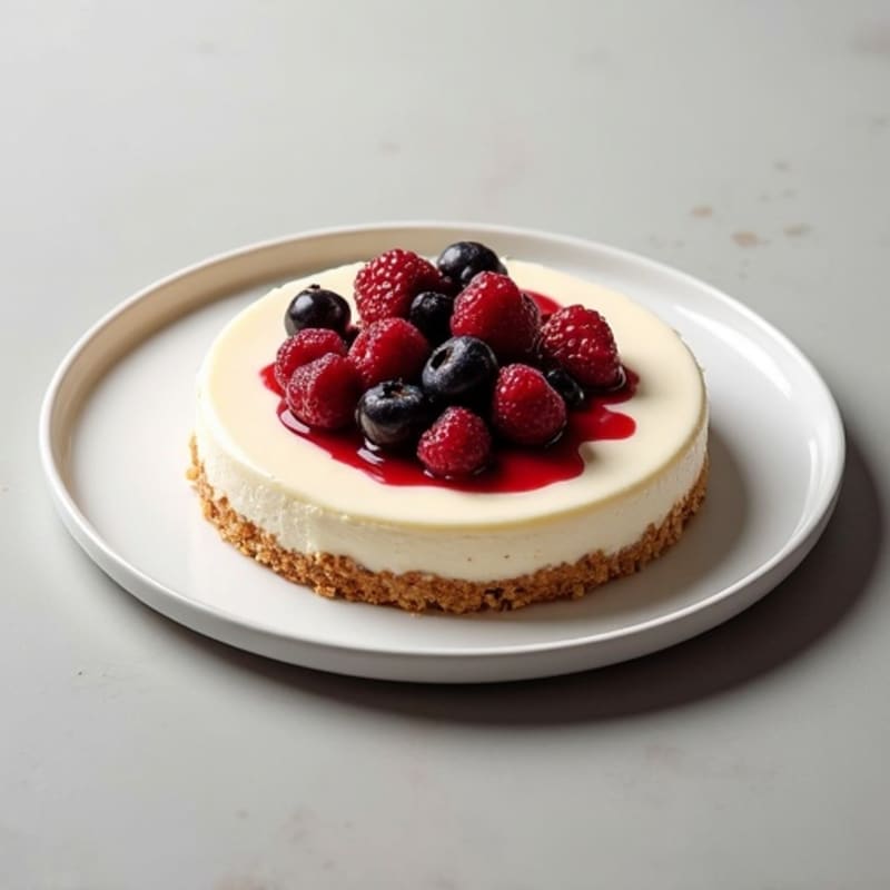 Protein-Packed Greek Yogurt Cheesecake with Berry Compote
