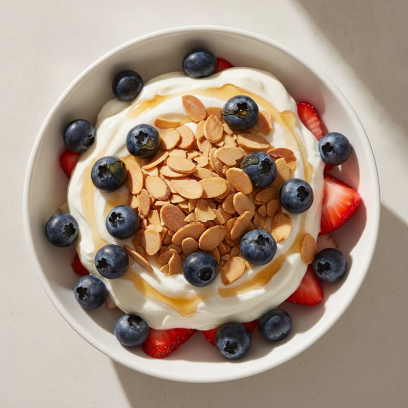 Greek Yogurt Berry Parfait with Almonds