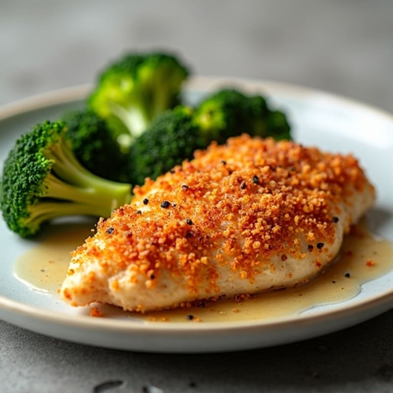 Crispy Baked Sweet and Spicy Chicken with Roasted Broccoli