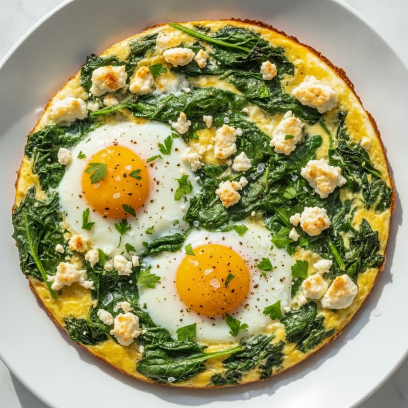 Baked Eggs with Spinach and Feta
