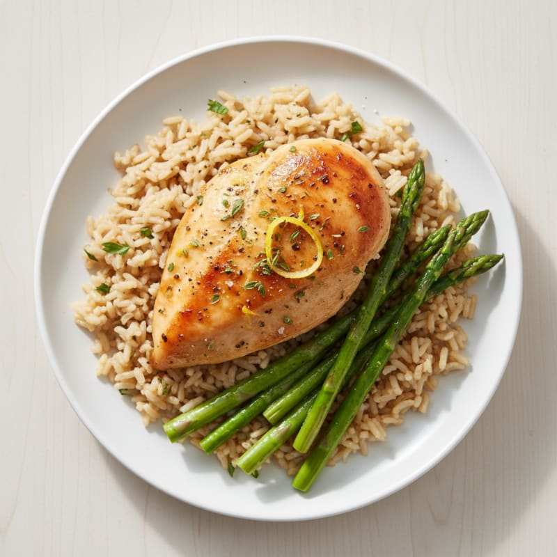 Lemon Herb Roasted Chicken with Rice