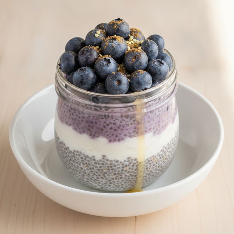Blueberry Chia Seed Pudding Parfait
