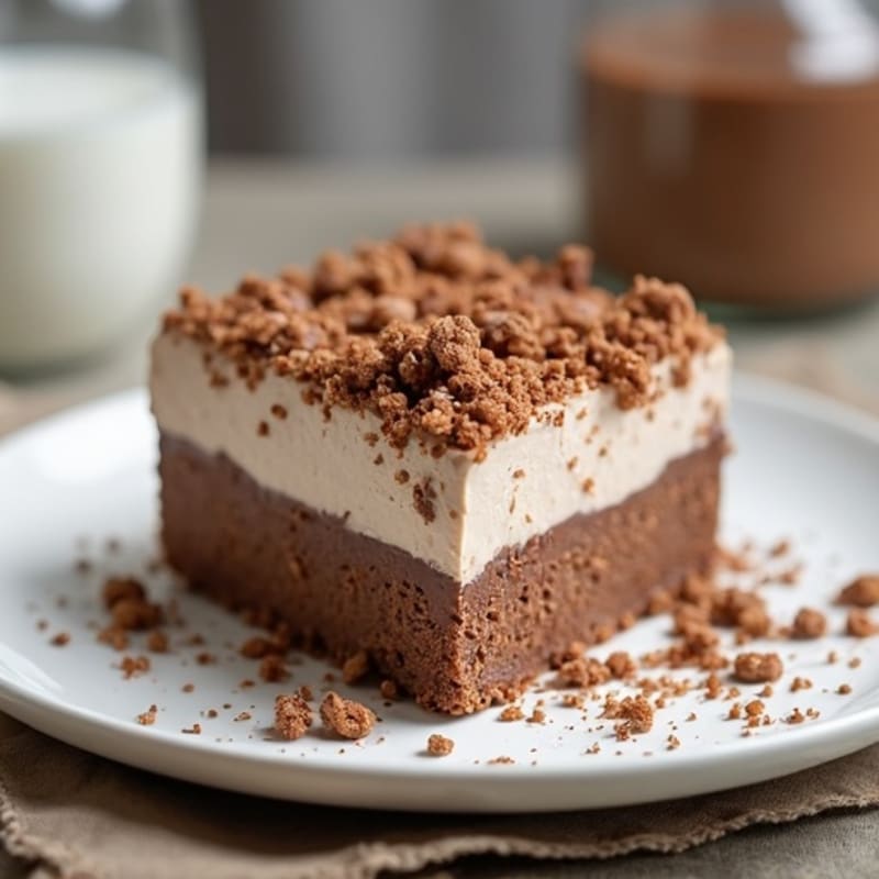 Creamy Chocolate Protein Cheesecake with Crunchy Seed Crumble